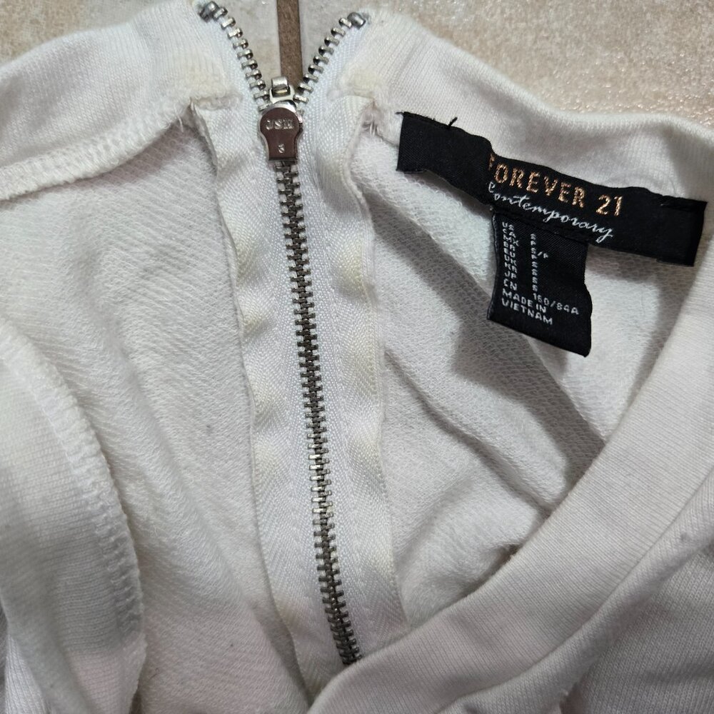 Forever 21 White Puffed Short Sleeve Shirt Small - Picture 3 of 4